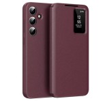 Gigapack Tok álló (aktív FLIP, oldalra nyíló, Smart View Cover) BORDÓ Samsung Galaxy A55 5G (SM-A556)