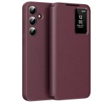 Gigapack Tok álló (aktív FLIP, oldalra nyíló, Smart View Cover) BORDÓ Samsung Galaxy S25 FE (SM-S731)