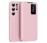 Gigapack Tok álló (aktív FLIP, oldalra nyíló, Smart View Cover) RÓZSASZÍN Samsung Galaxy S23 Ultra (SM-S918)