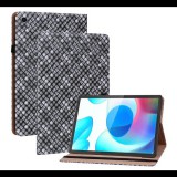 Gigapack Tok álló, bőr hatású (aktív FLIP, oldalra nyíló, asztali tartó funkció, bankkártya tartó, fonott minta) FEKETE [Realme Pad] (5996591128450) - Tablet tok