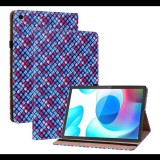 Gigapack Tok álló, bőr hatású (aktív FLIP, oldalra nyíló, asztali tartó funkció, bankkártya tartó, fonott minta) KÉK [Realme Pad] (5996591128412) - Tablet tok