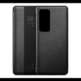 Gigapack Tok álló, bőr hatású (aktív FLIP, oldalra nyíló, hívószámkijelzés, View Window) FEKETE [Huawei P40 Pro 5G] (5996457966240) - Telefontok