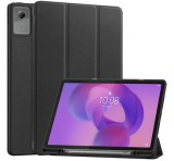 Gigapack Tok álló, bőr hatású (aktív FLIP, oldalra nyíló, TRIFOLD, asztali tartó, ceruza tartó) FEKETE Lenovo Idea Tab Plus (TB361FU)