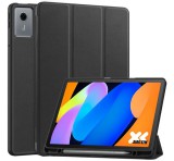 Gigapack Tok álló, bőr hatású (aktív FLIP, oldalra nyíló, TRIFOLD, asztali tartó, ceruza tartó) FEKETE Lenovo Idea Tab (TB336ZU) 5G