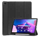 Gigapack Tok álló, bőr hatású (aktív FLIP, oldalra nyíló, TRIFOLD, asztali tartó, ceruza tartó) FEKETE Lenovo Tab M10 Plus (TB128) LTE, Lenovo Tab M10 Plus (TB125) WIFI