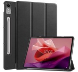 Gigapack Tok álló, bőr hatású (aktív FLIP, oldalra nyíló, TRIFOLD, asztali tartó, ceruza tartó) FEKETE Lenovo Tab P12 (TB370)