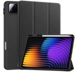 Gigapack Tok álló, bőr hatású (aktív FLIP, oldalra nyíló, TRIFOLD, asztali tartó, ceruza tartó) FEKETE Xiaomi Pad 7 Pro, Pad 7