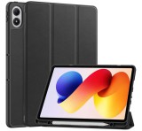 Gigapack Tok álló, bőr hatású (aktív FLIP, oldalra nyíló, TRIFOLD, asztali tartó, ceruza tartó) FEKETE Xiaomi Redmi Pad 2 Pro