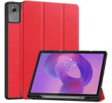 Gigapack Tok álló, bőr hatású (aktív FLIP, oldalra nyíló, TRIFOLD, asztali tartó, ceruza tartó) PIROS Lenovo Idea Tab Plus (TB361FU)