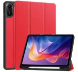 Gigapack Tok álló, bőr hatású (aktív FLIP, oldalra nyíló, TRIFOLD, asztali tartó, ceruza tartó) PIROS Xiaomi Redmi Pad 2