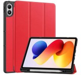 Gigapack Tok álló, bőr hatású (aktív FLIP, oldalra nyíló, TRIFOLD, asztali tartó, ceruza tartó) PIROS Xiaomi Redmi Pad 2 Pro