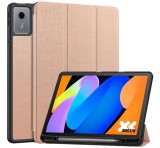 Gigapack Tok álló, bőr hatású (aktív FLIP, oldalra nyíló, TRIFOLD, asztali tartó, ceruza tartó) ROZÉARANY Lenovo Idea Tab (TB336ZU) 5G