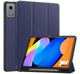 Gigapack Tok álló, bőr hatású (aktív FLIP, oldalra nyíló, TRIFOLD, asztali tartó, ceruza tartó) SÖTÉTKÉK Lenovo Idea Tab (TB336ZU) 5G