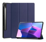 Gigapack Tok álló, bőr hatású (aktív FLIP, oldalra nyíló, TRIFOLD, asztali tartó, ceruza tartó) SÖTÉTKÉK Lenovo Tab P12 Pro (TB-Q706F)