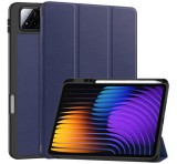 Gigapack Tok álló, bőr hatású (aktív FLIP, oldalra nyíló, TRIFOLD, asztali tartó, ceruza tartó) SÖTÉTKÉK Xiaomi Pad 7 Pro, Pad 7