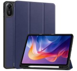 Gigapack Tok álló, bőr hatású (aktív FLIP, oldalra nyíló, TRIFOLD, asztali tartó, ceruza tartó) SÖTÉTKÉK Xiaomi Redmi Pad 2