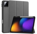 Gigapack Tok álló, bőr hatású (aktív FLIP, oldalra nyíló, TRIFOLD, asztali tartó, ceruza tartó) SÖTÉTSZÜRKE Xiaomi Pad 7 Pro, Pad 7