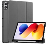 Gigapack Tok álló, bőr hatású (aktív FLIP, oldalra nyíló, TRIFOLD, asztali tartó, ceruza tartó) SÖTÉTSZÜRKE Xiaomi Redmi Pad 2 Pro