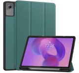 Gigapack Tok álló, bőr hatású (aktív FLIP, oldalra nyíló, TRIFOLD, asztali tartó, ceruza tartó) SÖTÉTZÖLD Lenovo Idea Tab Plus (TB361FU)