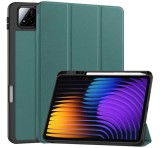 Gigapack Tok álló, bőr hatású (aktív FLIP, oldalra nyíló, TRIFOLD, asztali tartó, ceruza tartó) SÖTÉTZÖLD Xiaomi Pad 7 Pro, Pad 7