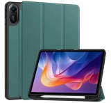 Gigapack Tok álló, bőr hatású (aktív FLIP, oldalra nyíló, TRIFOLD, asztali tartó, ceruza tartó) SÖTÉTZÖLD Xiaomi Redmi Pad 2
