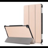 Gigapack Tok álló, bőr hatású (aktív FLIP, oldalra nyíló, TRIFOLD asztali tartó funkció) ARANY [Huawei Mediapad M5 10.1 Lite WIFI] (5996457940462) - Tablet tok