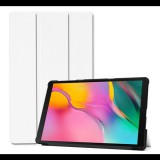 Gigapack Tok álló, bőr hatású (aktív FLIP, oldalra nyíló, TRIFOLD asztali tartó funkció) FEHÉR [Samsung Galaxy Tab A 10.1 LTE (2019) SM-T515] (5996457873173) - Tablet tok