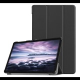 Gigapack Tok álló, bőr hatású (aktív FLIP, oldalra nyíló, TRIFOLD asztali tartó funkció) FEKETE [Samsung Galaxy Tab A 10.5 LTE (2018) SM-T595] (5996457797196) - Tablet tok