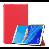 Gigapack Tok álló, bőr hatású (aktív FLIP, oldalra nyíló, TRIFOLD asztali tartó funkció) PIROS [Huawei MediaPad M6 8.4 WIFI] (5996457898503) - Tablet tok