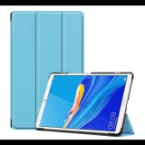 Gigapack Tok álló, bőr hatású (aktív FLIP, oldalra nyíló, TRIFOLD asztali tartó funkció) VILÁGOSKÉK [Huawei MediaPad M6 8.4 WIFI] (5996457898466) - Tablet tok