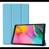 Gigapack Tok álló, bőr hatású (aktív FLIP, oldalra nyíló, TRIFOLD asztali tartó funkció) VILÁGOSKÉK [Samsung Galaxy Tab A 10.1 LTE (2019) SM-T515] (5996457873241) - Tablet tok
