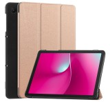 Gigapack Tok álló, bőr hatású (aktív FLIP, oldalra nyíló, TRIFOLD, asztali tartó) ROZÉARANY T Tablet 2 5G