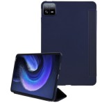 Gigapack Tok álló, bőr hatású (aktív FLIP, oldalra nyíló, TRIFOLD, asztali tartó) SÖTÉTKÉK Xiaomi Pad 6