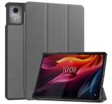 Gigapack Tok álló, bőr hatású (aktív FLIP, oldalra nyíló, TRIFOLD, asztali tartó) SÖTÉTSZÜRKE Lenovo Tab K11 Plus (TB352)