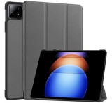 Gigapack Tok álló, bőr hatású (aktív FLIP, oldalra nyíló, TRIFOLD, asztali tartó) SÖTÉTSZÜRKE Xiaomi Pad 6S Pro