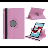 Gigapack Tok álló, bőr hatású (FLIP, asztali tartó funkció, 360°-ban forgatható) RÓZSASZÍN [Huawei MediaPad M5 10.8 WIFI] (5996457764808) - Tablet tok