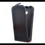 Gigapack Tok álló, bőr hatású (FLIP, lefelé nyíló, karbon minta) FEKETE [Huawei Ascend Y330] (5996457513413) - Telefontok