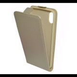Gigapack Tok álló, bőr hatású (FLIP, lefelé nyíló, szilikon tartó) ARANY [Apple iPhone XS 5.8] (5996457726288) - Telefontok