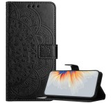 Gigapack Tok álló, bőr hatású (FLIP, oldalra nyíló, asztali tartó, bankkártya tartó, kézpánt, mandala) FEKETE Xiaomi Redmi A5 4G