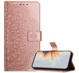 Gigapack Tok álló, bőr hatású (FLIP, oldalra nyíló, asztali tartó, bankkártya tartó, kézpánt, mandala) ROZÉARANY Xiaomi Redmi A5 4G