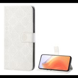 Gigapack Tok álló, bőr hatású (FLIP, oldalra nyíló, asztali tartó funkció, 3D hatás, virág minta) FEHÉR [Xiaomi Mi 10T Pro 5G] (5996591037349) - Telefontok
