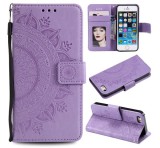 Gigapack Tok álló, bőr hatású (FLIP, oldalra nyíló, asztali tartó funkció, csuklópánt, mandala minta) LILA Apple iPhone 5, Apple iPhone 5S, Apple iPhone SE (2016)