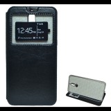 Gigapack Tok álló, bőr hatású (FLIP, oldalra nyíló, asztali tartó funkció, hívószámkijelzés, Window) FEKETE [Huawei Mate 10 Lite] (5996457740963) - Telefontok