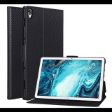 Gigapack Tok álló, bőr hatású (FLIP, oldalra nyíló, asztali tartó funkció, karbon minta) FEKETE [Huawei MediaPad M6 10.8 LTE] (5996457906178) - Tablet tok