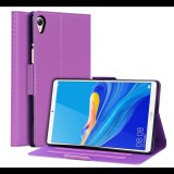 Gigapack Tok álló, bőr hatású (FLIP, oldalra nyíló, asztali tartó funkció, karbon minta) LILA [Huawei MediaPad M6 8.4 WIFI] (5996457906222) - Tablet tok