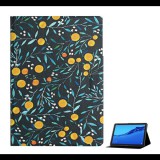 Gigapack Tok álló, bőr hatású (FLIP, oldalra nyíló, asztali tartó funkció, narancs minta) FEKETE [Huawei Mediapad M5 10.1 Lite WIFI] (5996457974801) - Tablet tok