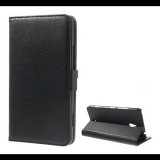 Gigapack Tok álló, bőr hatású (FLIP, oldalra nyíló, asztali tartó funkció, prémium) FEKETE [Nokia Lumia 1320] (5996457416202) - Telefontok