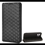 Gigapack Tok álló, bőr hatású (FLIP, oldalra nyíló, asztali tartó funkció, teljes 3D rombusz minta, prémium) FEKETE [Realme GT2 Pro 5G] (5996591153414)