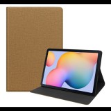 Gigapack Tok álló, bőr hatású (FLIP, oldalra nyíló, asztali tartó funkció, textil hatás) BARNA [Samsung Galaxy Tab S6 Lite 10.4 LTE (SM-P619) 2022] (5996457965922) - Tablet tok