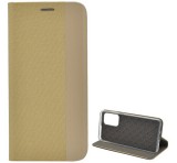 Gigapack Tok álló, bőr hatású (FLIP, oldalra nyíló, asztali tartó funkció, textil minta) ARANY Samsung Galaxy A33 5G (SM-A336)
